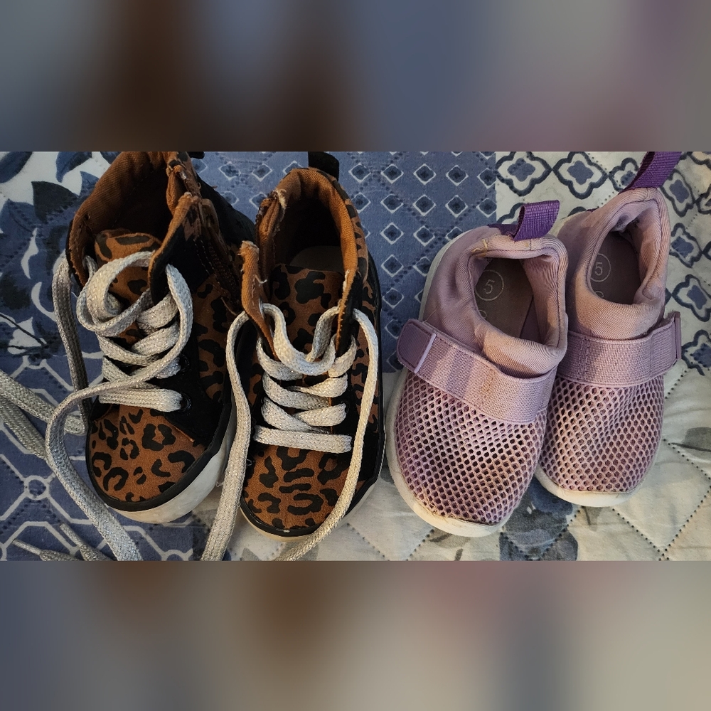 Baby Gap High top shoes,Leopard print zip up side,Childs Size 5 and cat & jack